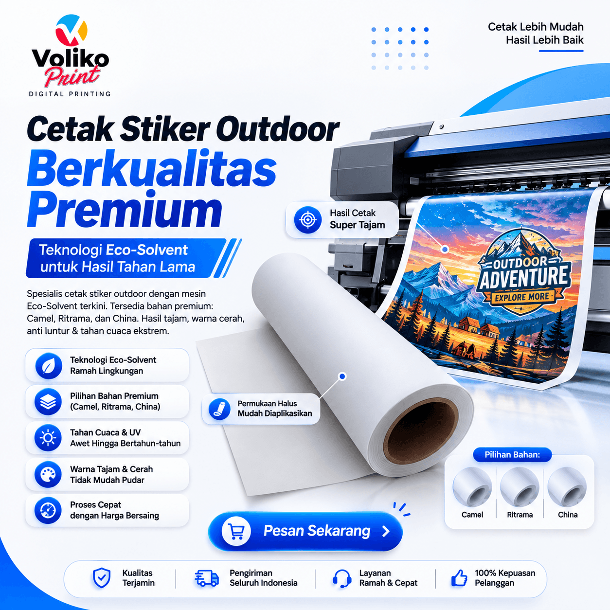 Cetak Stiker Outdoor Solvent