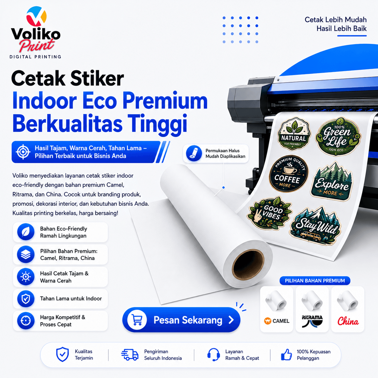 Cetak Stiker Indoor Eco-Solvent