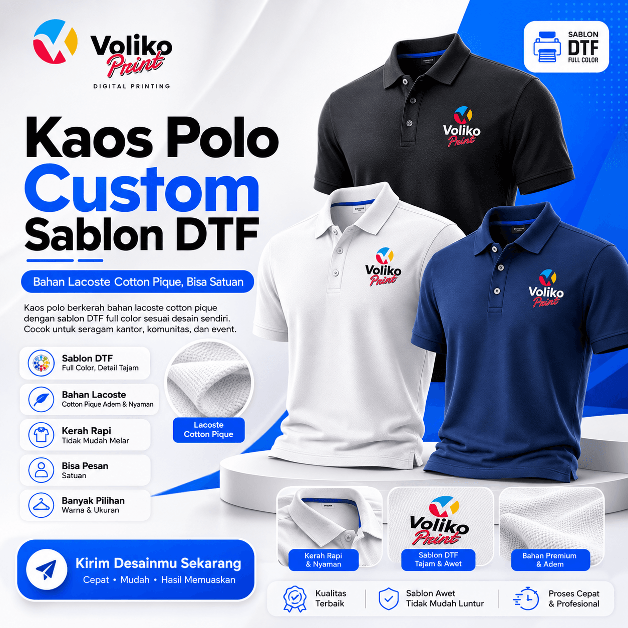 Sablon Kaos Polo