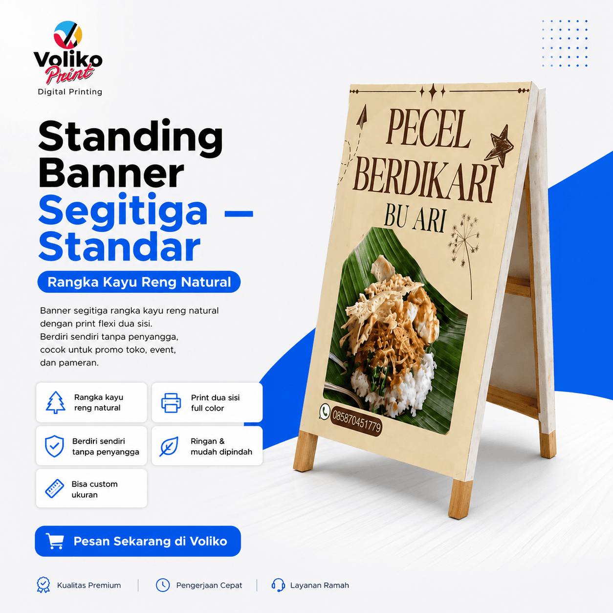 Standing Banner Segitiga Reguler