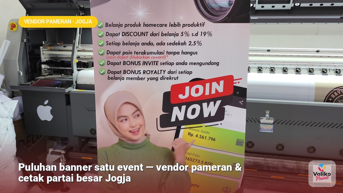 vendor pameran banner — roll up banner produksi Voliko Print Jogja