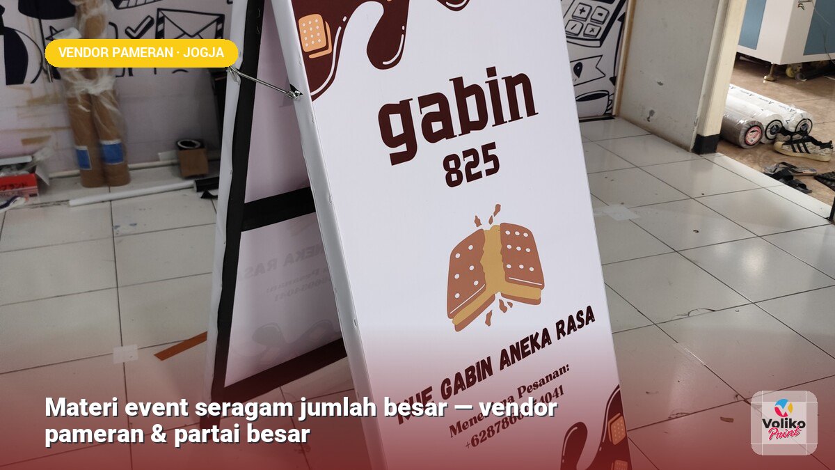 vendor pameran banner jogja — materi event seragam jumlah besar